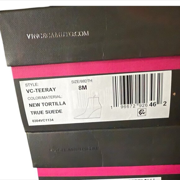 Vince Camuto Womens Tan Suede Teeray Side Zip Up Wedge Bootie Sz 8 New - Picture 5 of 10